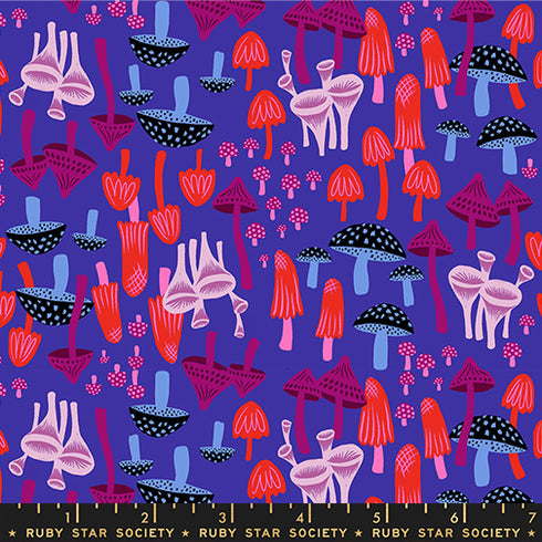PREORDER Hello Alice Mushroom in Blacklight RS2124 14 - Ruby Star Society Sold by the Half Yard